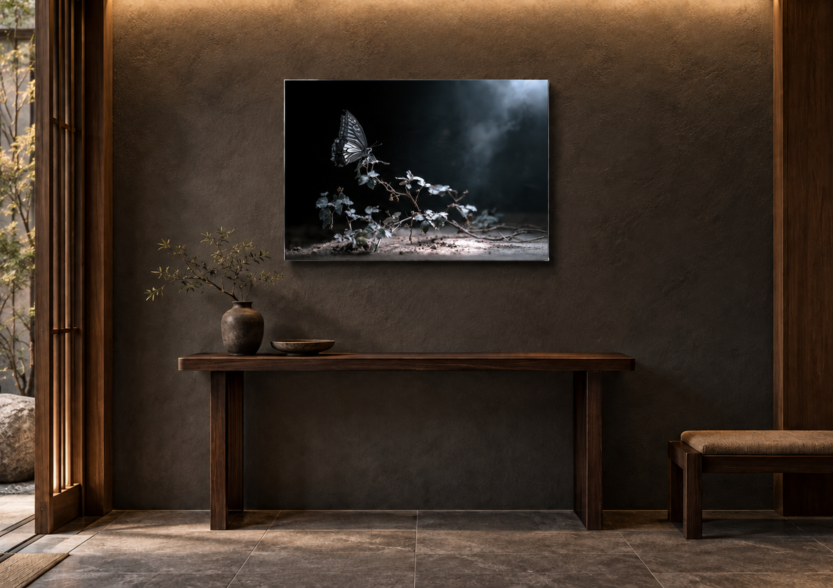 A3 artwork displayed in an entrance